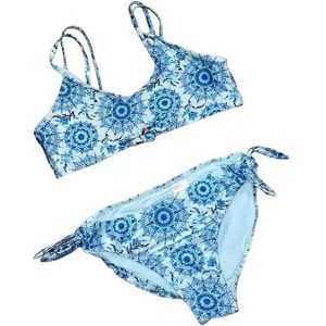 •WONDER NATION• blue paisley print bikini size 14-16